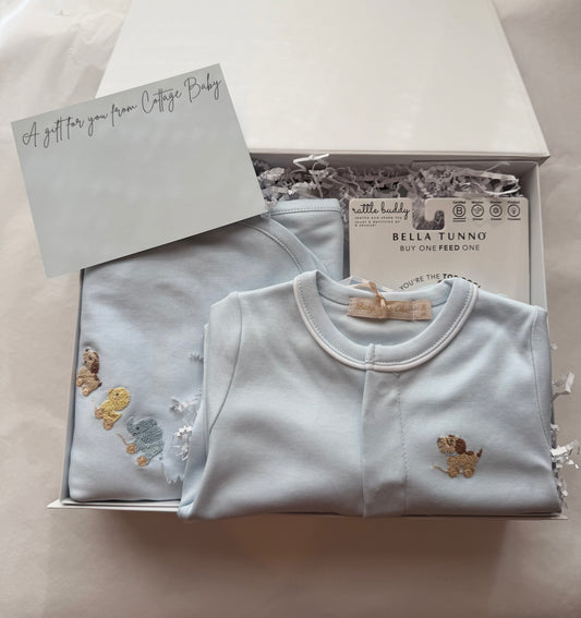 Premium Pima Baby Boy Embroidered Sweet Toys Gift Set