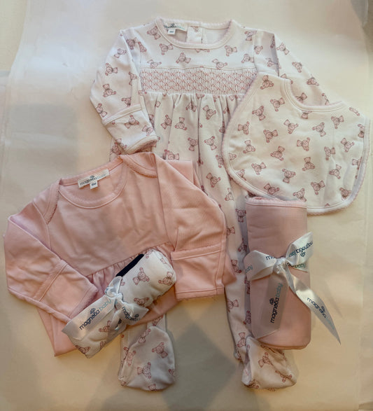Deluxe Girl Baby Bear Pima Gift Set