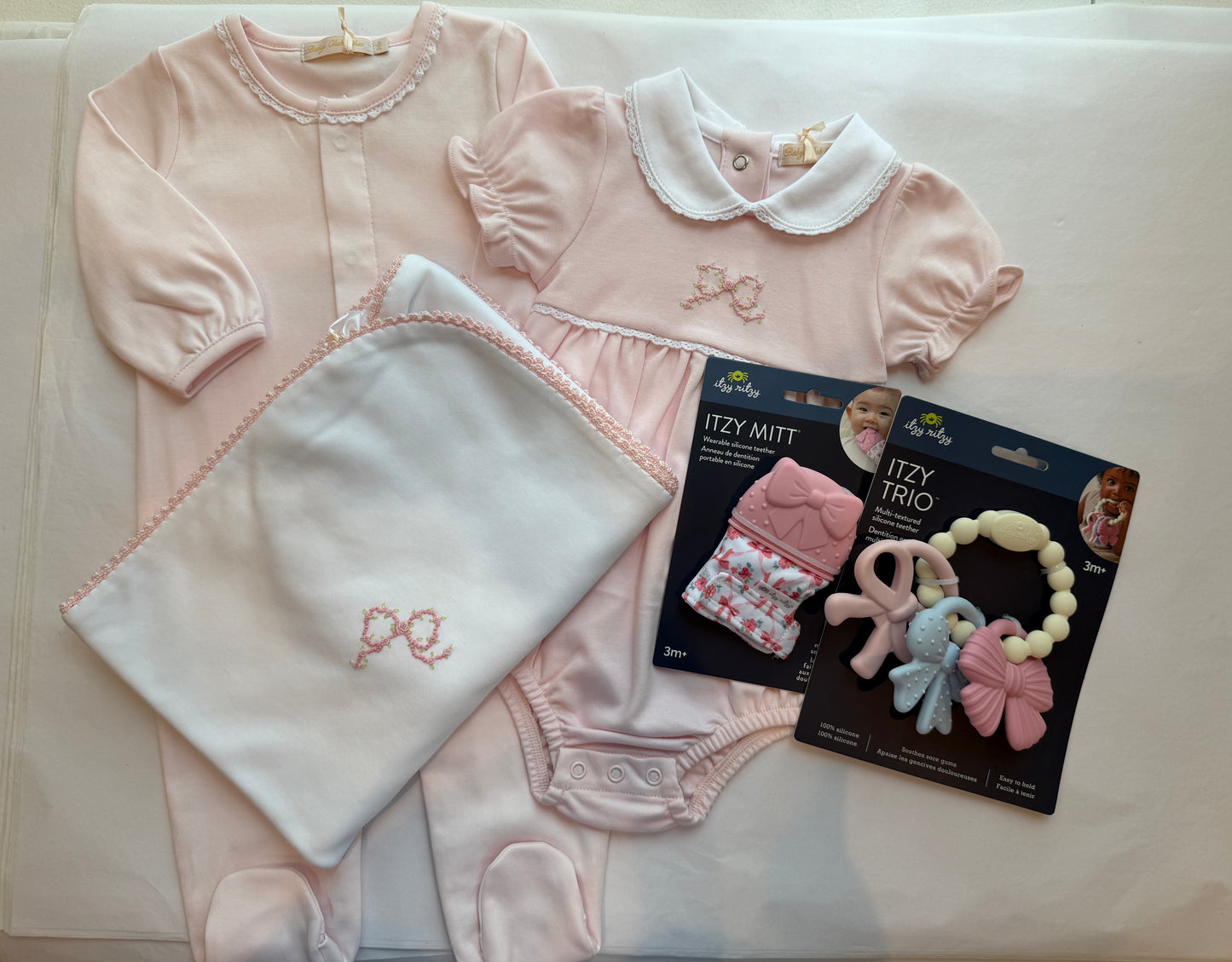 Premier Pima Baby Girl Embroidered Bow Gift Set