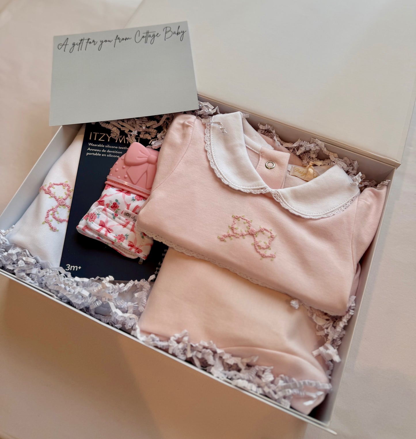 Premier Pima Baby Girl Embroidered Bow Gift Set