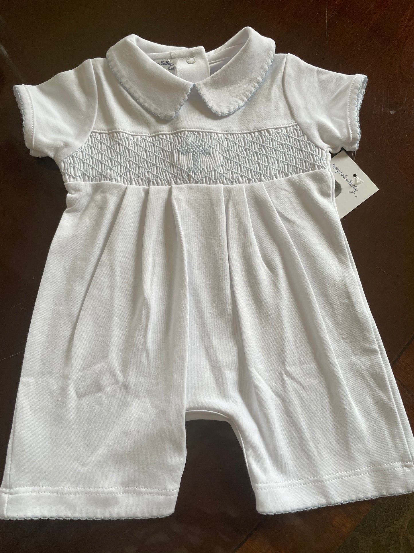 Blessed Blue Smocked Collared Short Playsuit