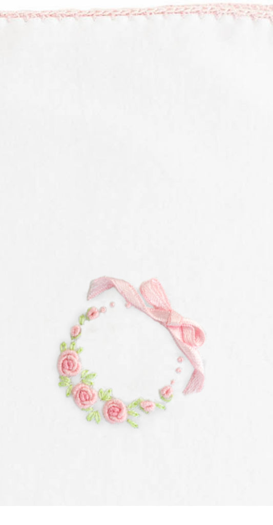 Bows and Roses Pima Crochet Trim Blanket