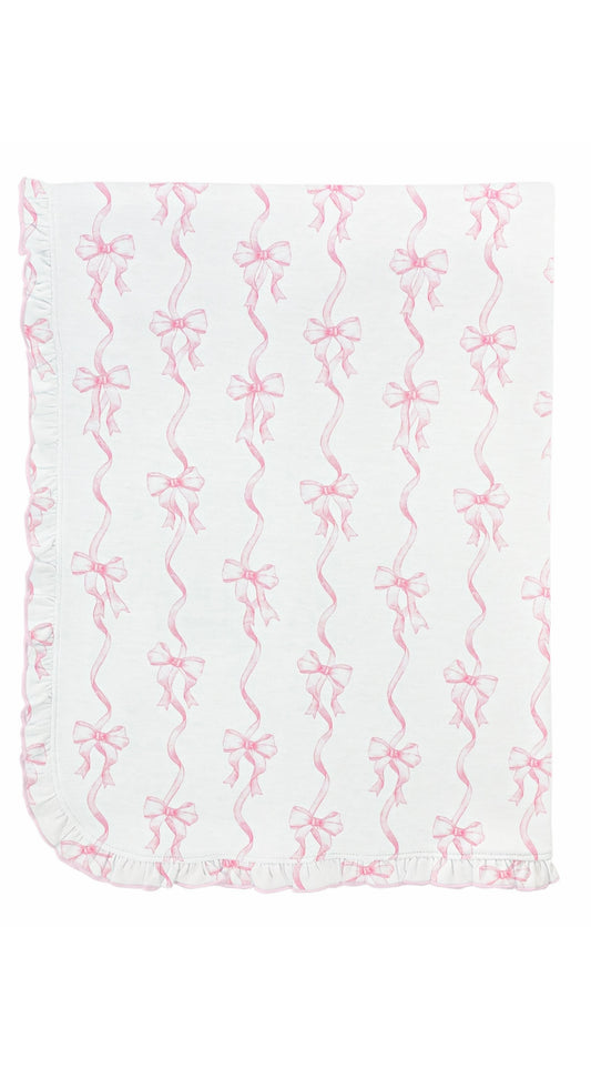 Coquette Bows Pima Ruffle Blanket