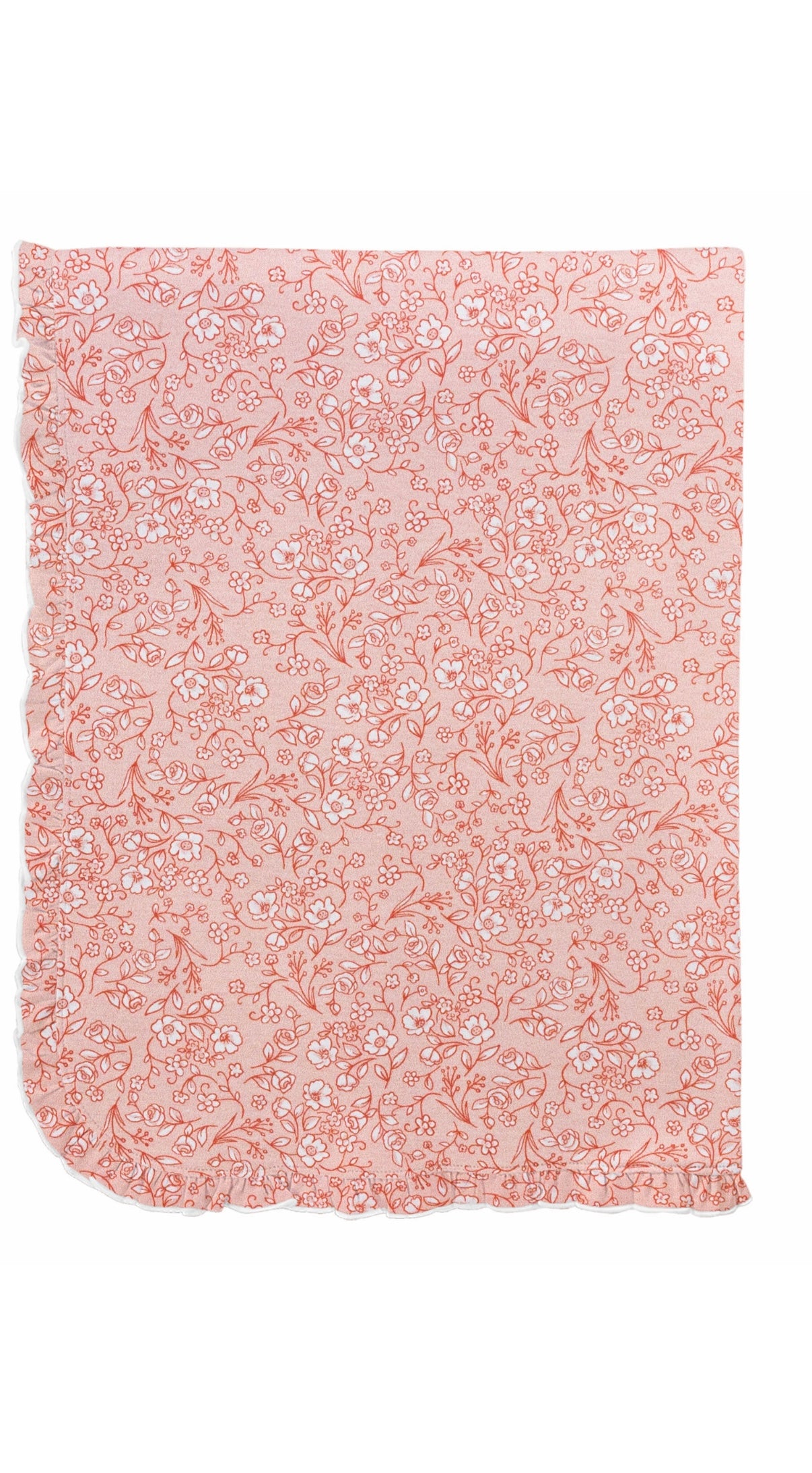 Blooming Sweet Roses Pima Ruffle Blanket