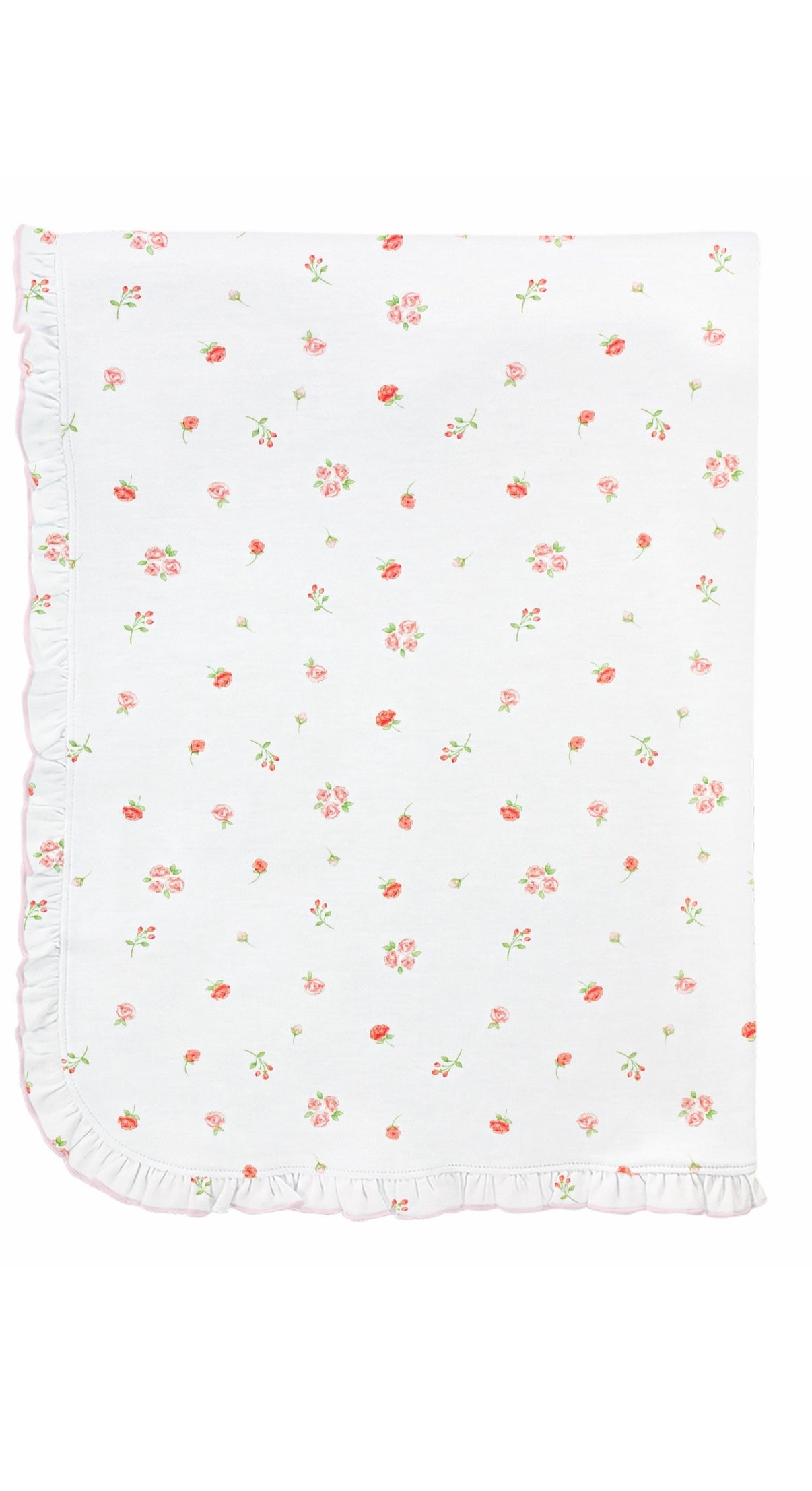 Rosebuds Pima Ruffle Blanket