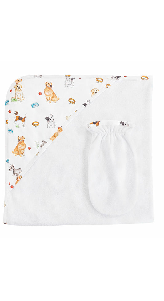 Best Friends Pima Hooded Towel w/ Washcloth Mitt Set