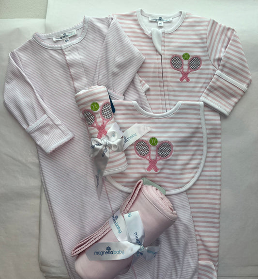 Deluxe Pima Baby Girl Tennis Gift Set