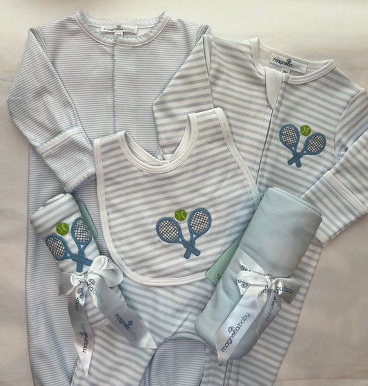 Deluxe Pima Baby Boy Tennis Gift Set