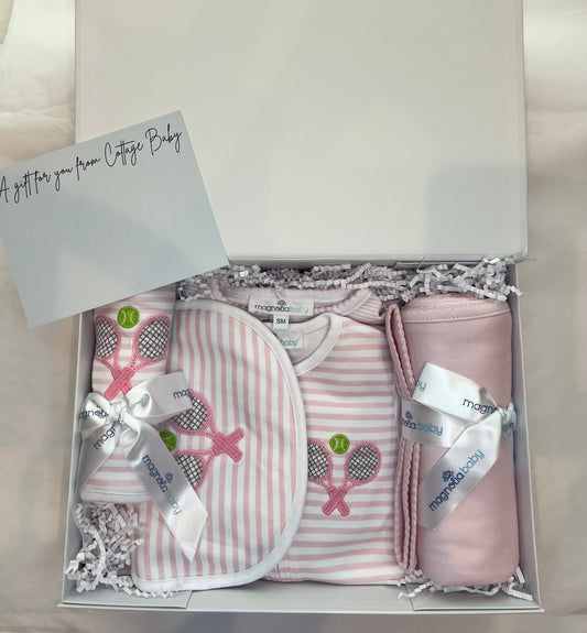 Deluxe Pima Baby Girl Tennis Gift Set