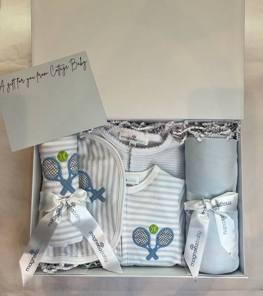 Deluxe Pima Baby Boy Tennis Gift Set
