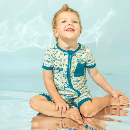 Shark Friends Bamboo Shortie Romper