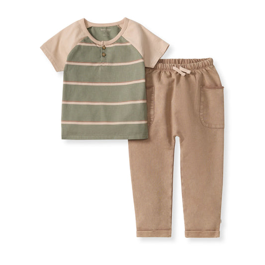 Holland Stripe Organic Shirt & Pants Set