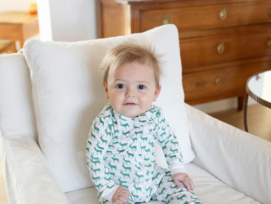 Parker Pima Zip Pajamas - Woodland Deer