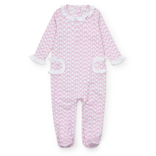 Lucy Pima Romper - Pretty Pink Bows