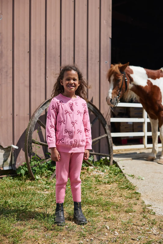 Pink Ribbons Organic Cardigan + Pant Set