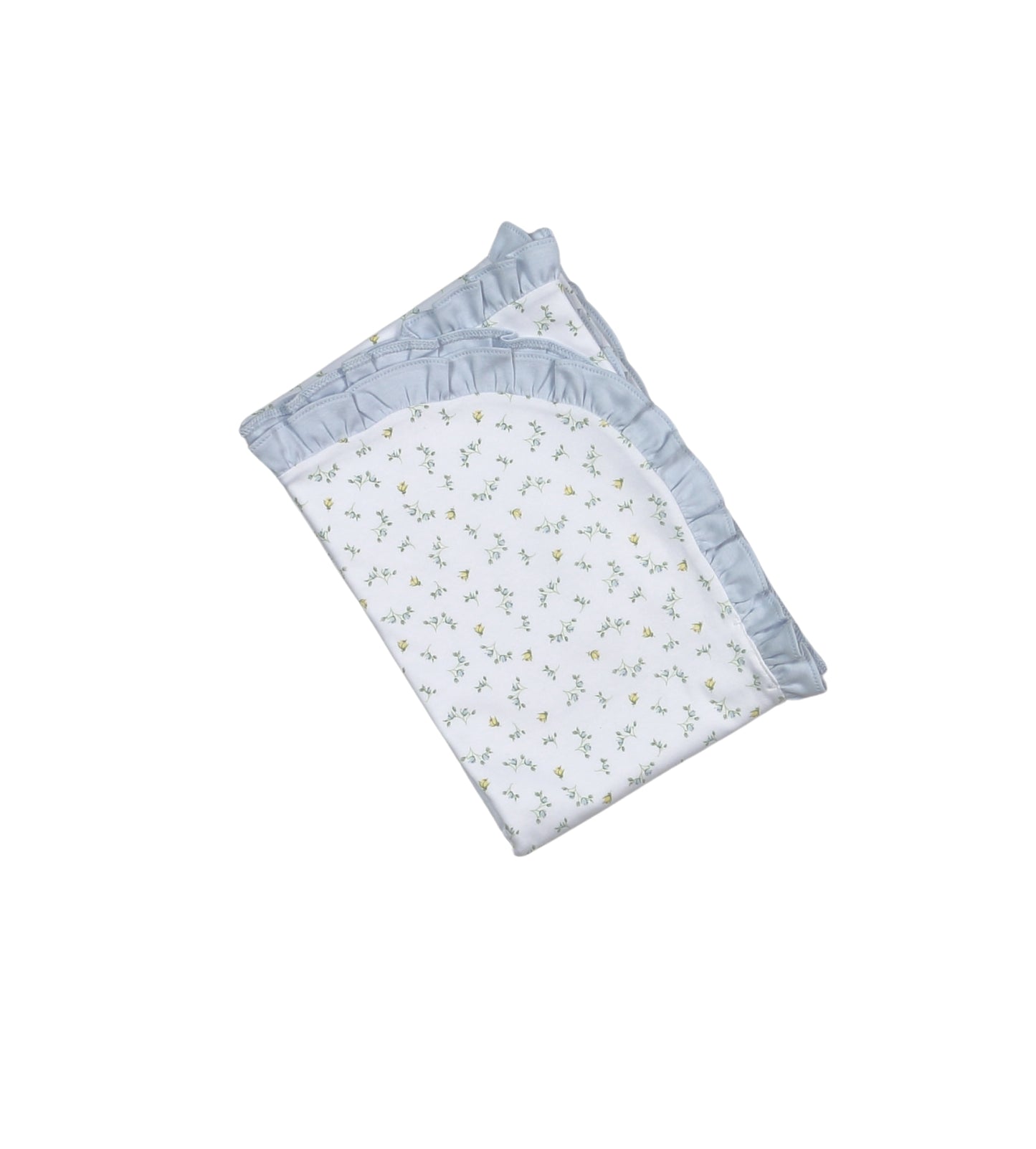 Mia Blue Floral Pima Receiving Blanket