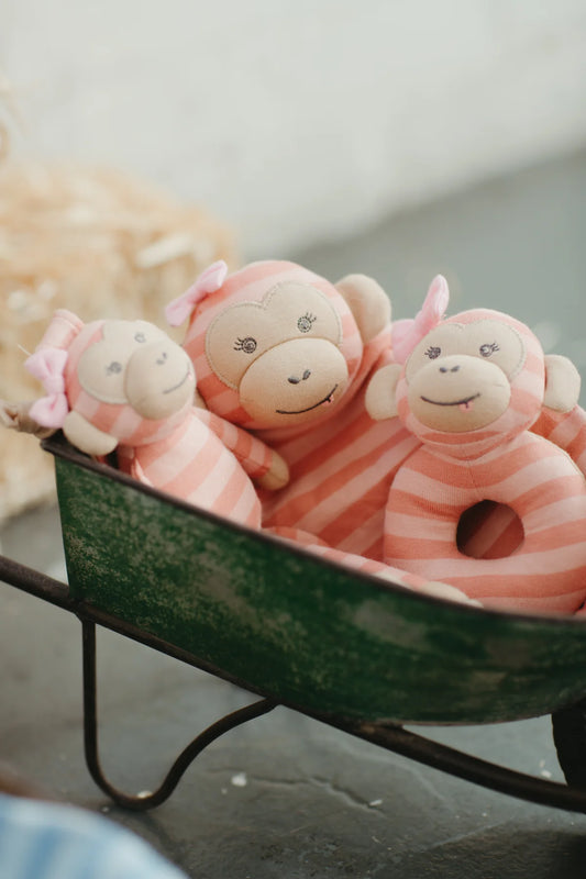 Organic Maggie Monkey Teething Rattle