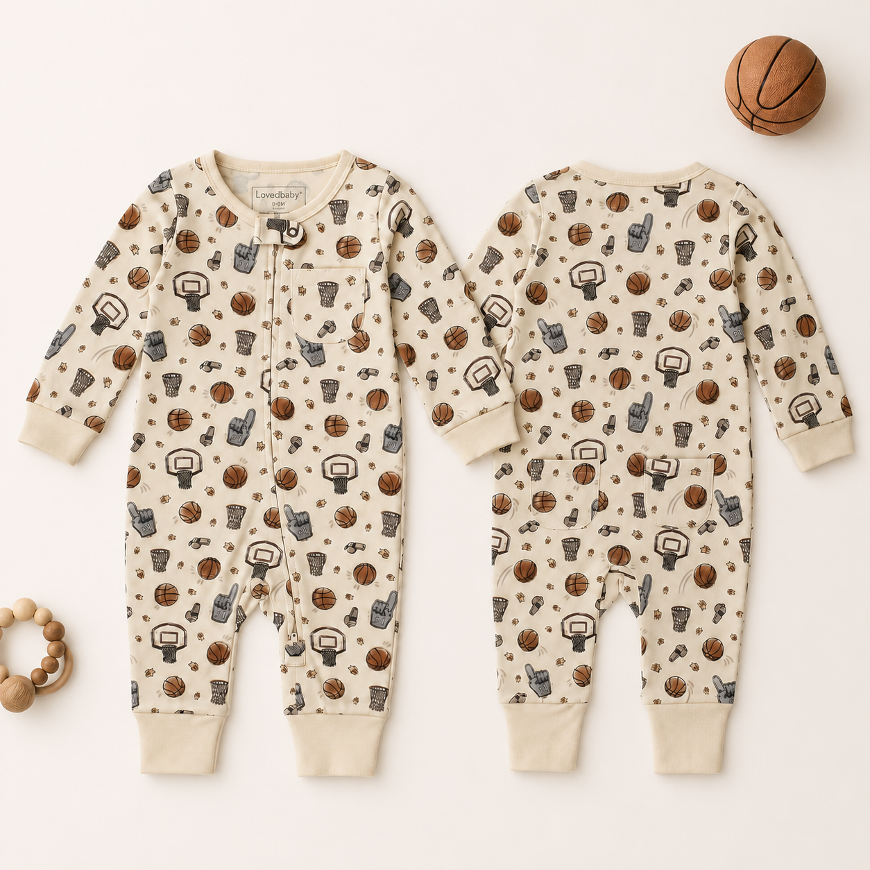 Organic Hoops Zip Romper