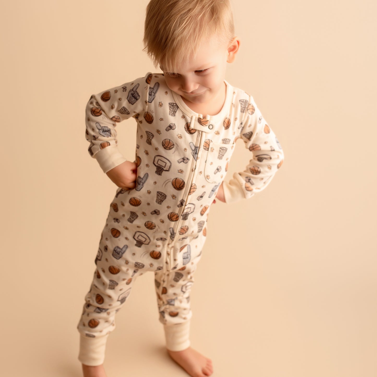 Organic Hoops Zip Romper