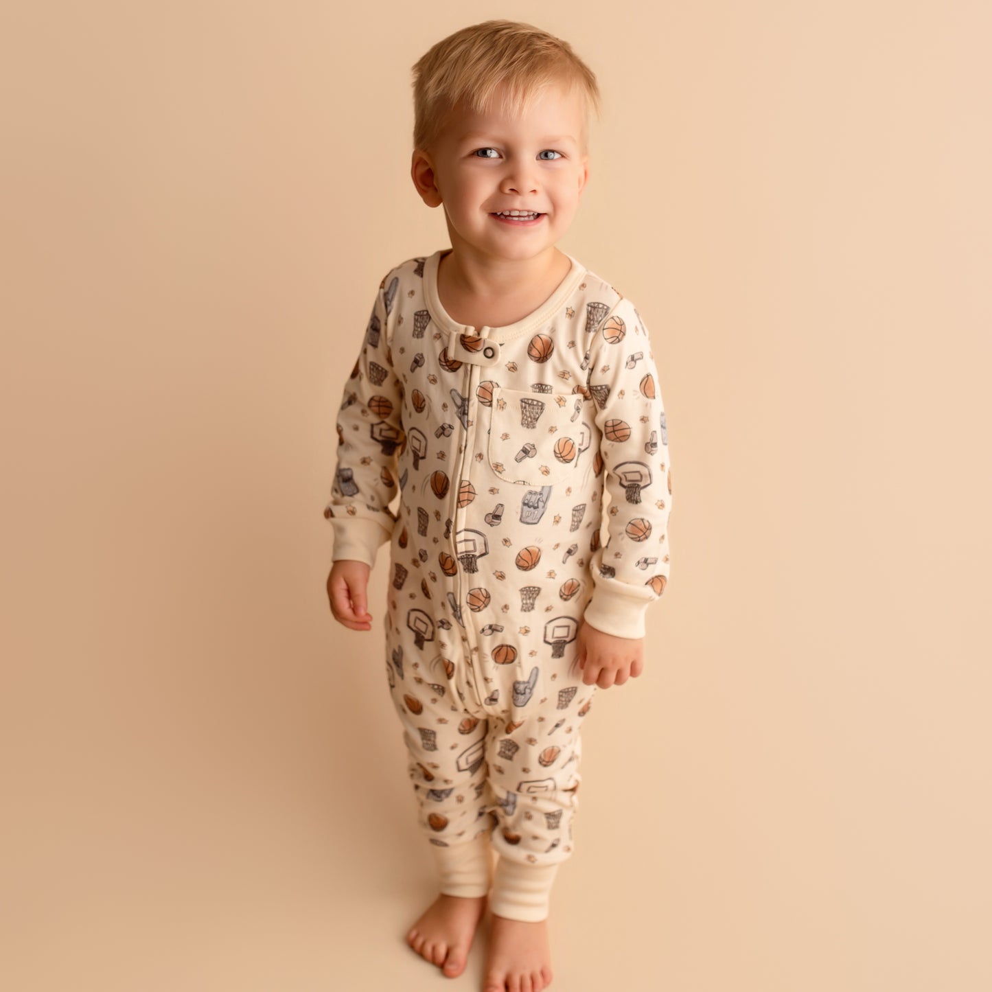 Organic Hoops Zip Romper