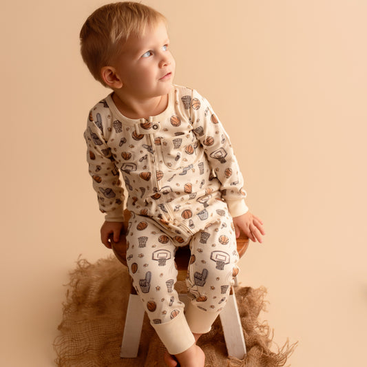 Organic Hoops Zip Romper