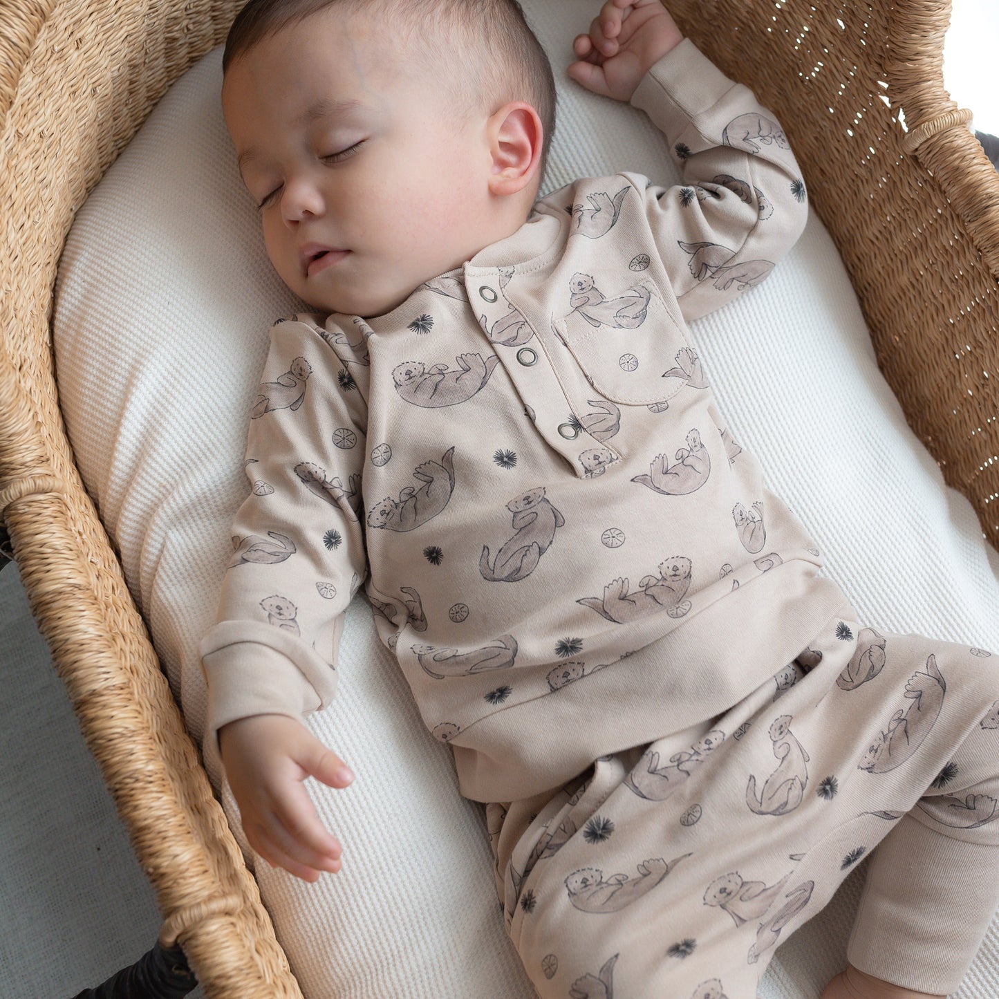 Organic Henley Sea Otter Sweatshirt + Jogger Set