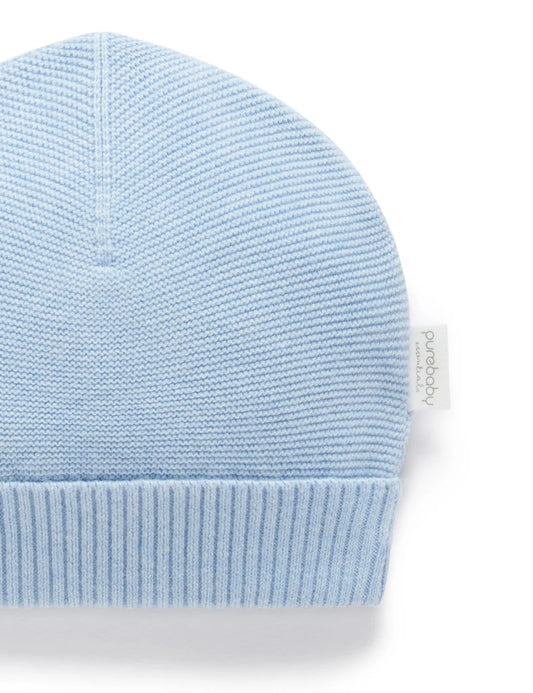 Organic Blue Melange Beanie