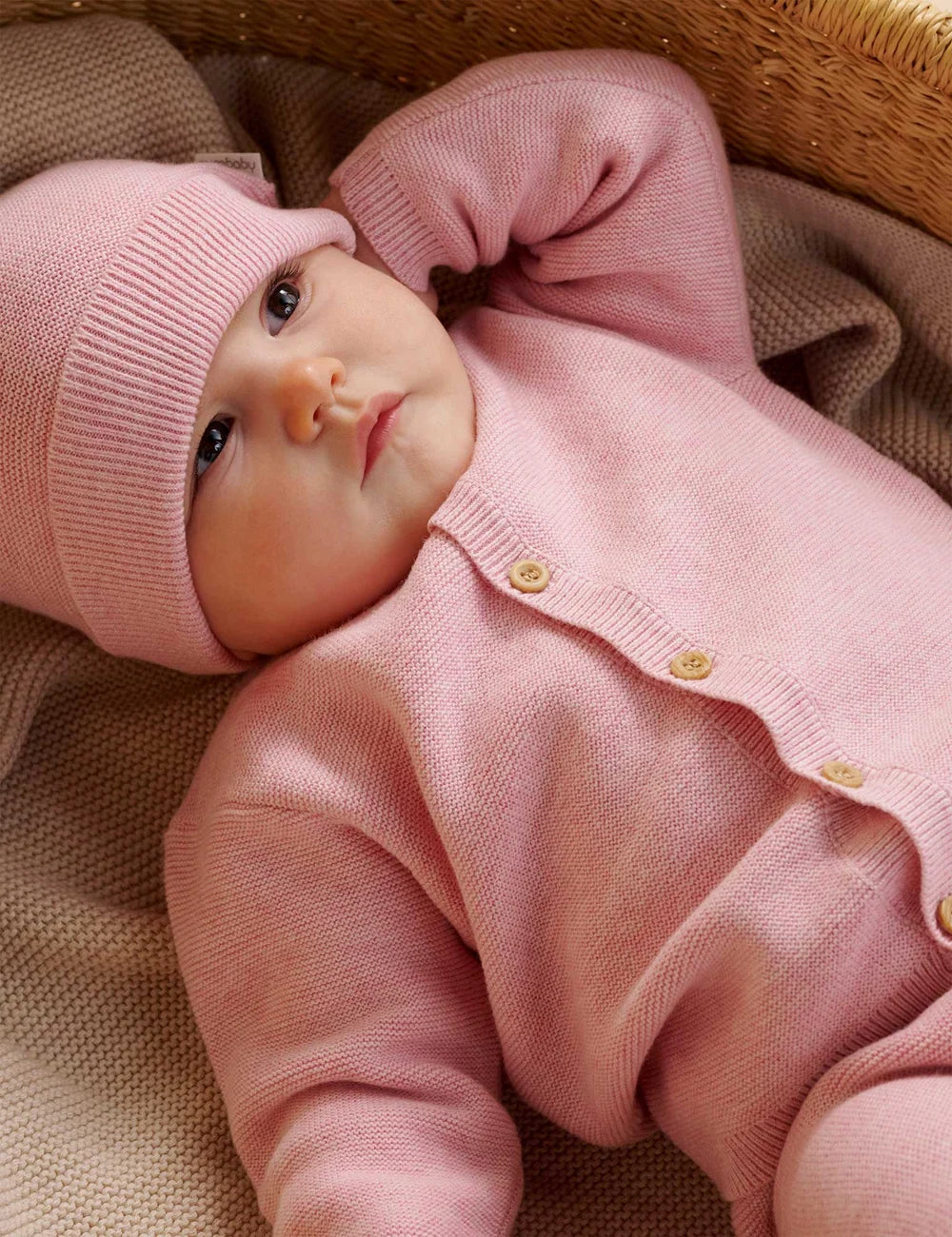 Organic Pink Melange Beanie