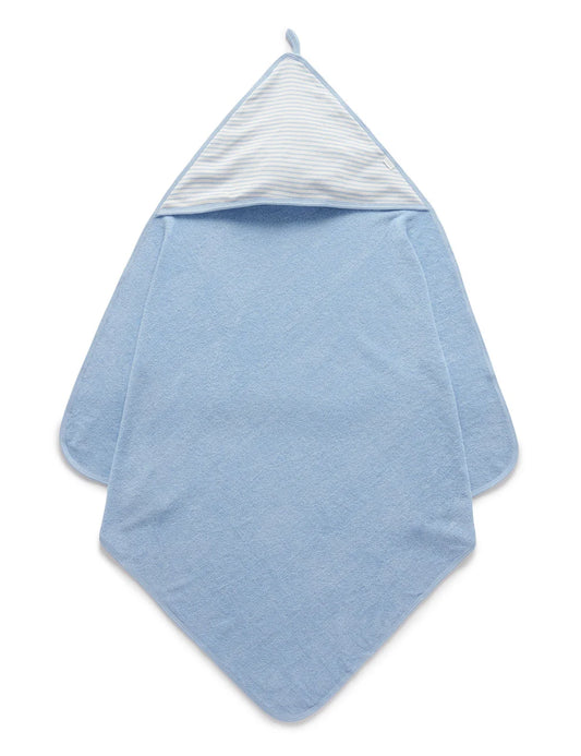 Organic Hooded Towel - Pale Blue Melange