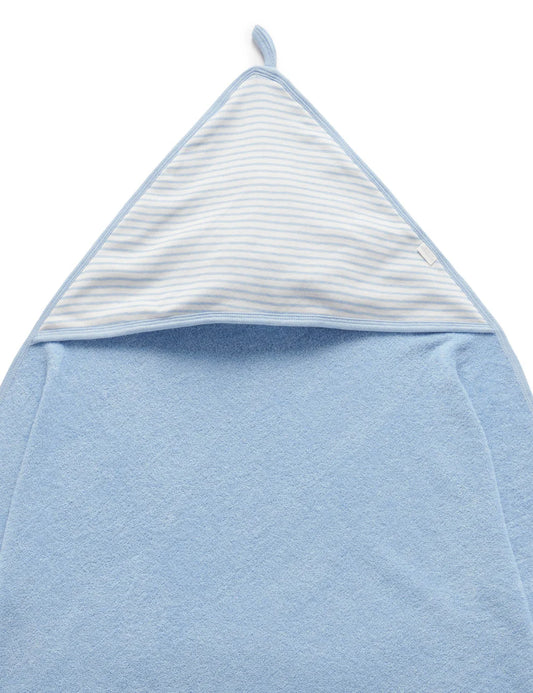 Organic Hooded Towel - Pale Blue Melange