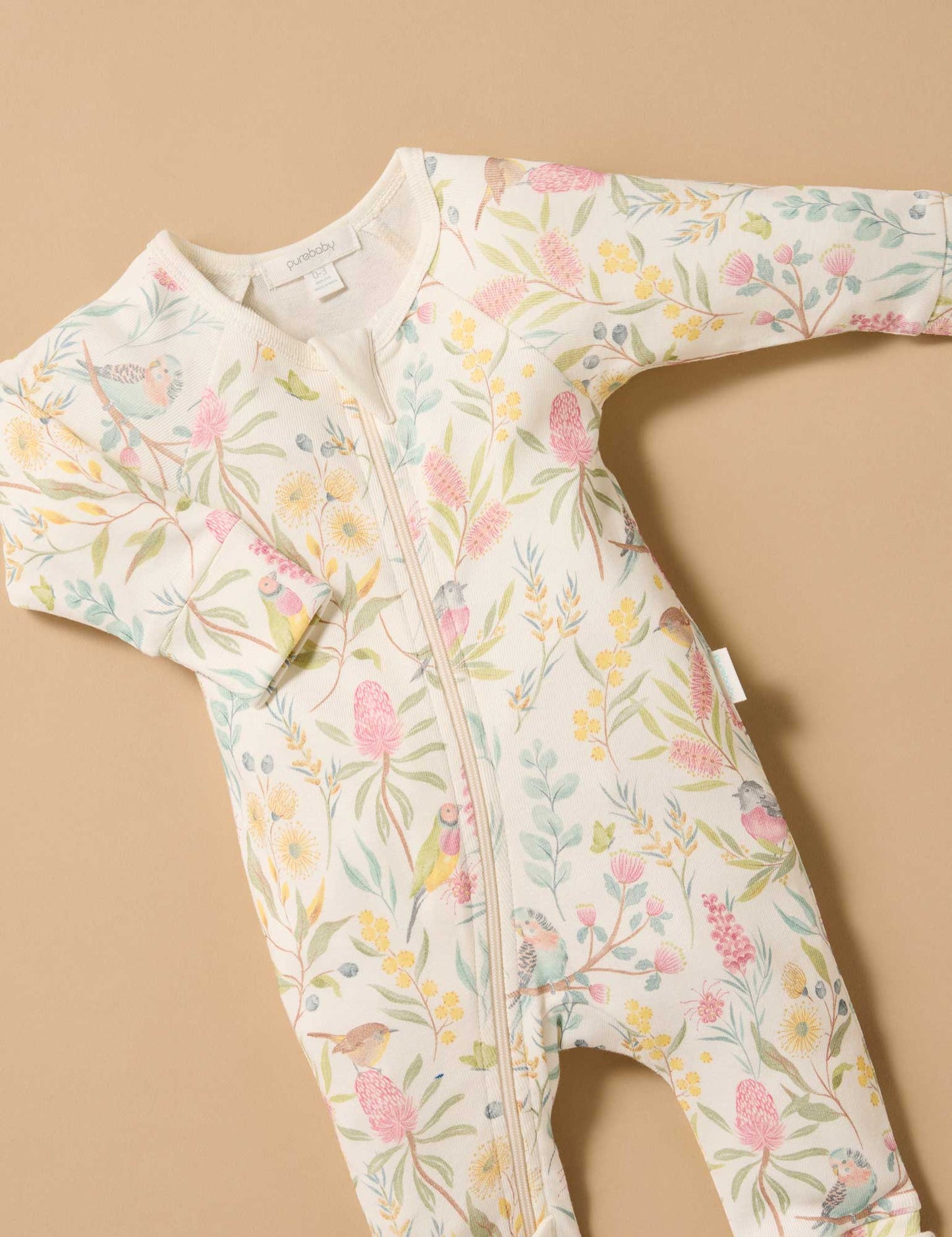 Organic Aviary Garden Zip Romper & Bib Set