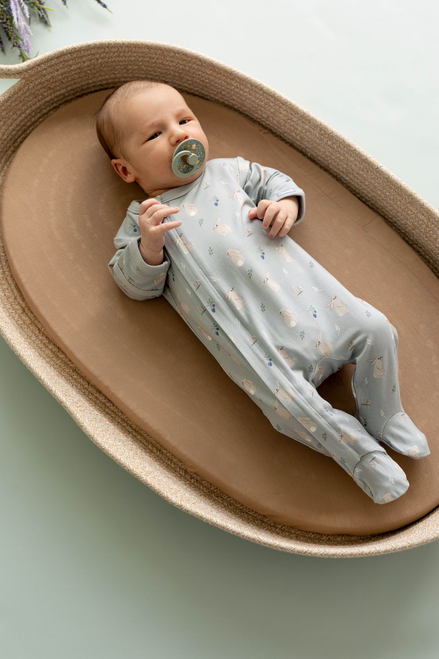 Baby Rabbits Modal Zip Footie