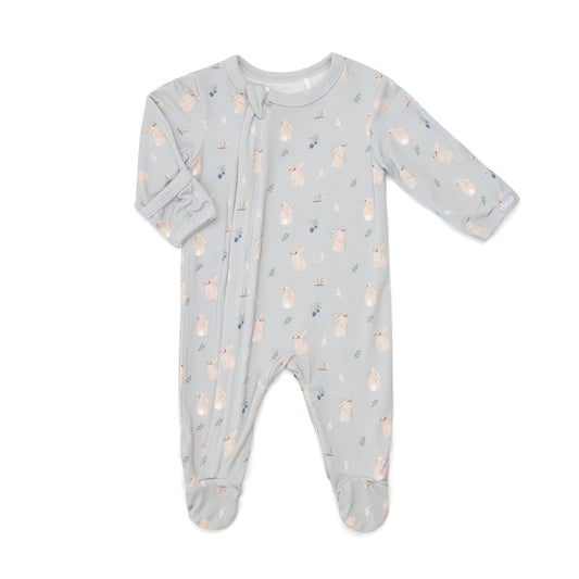 Baby Rabbits Modal Zip Footie