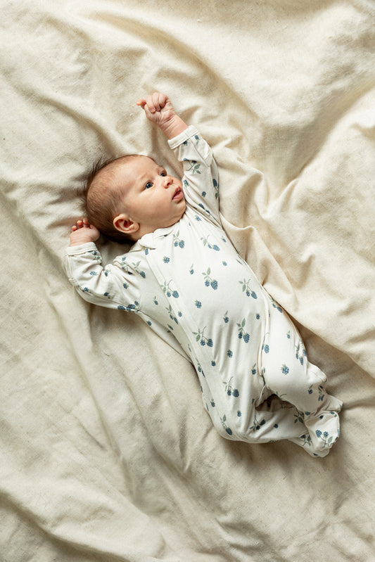 Blackberries Modal Zip Footie