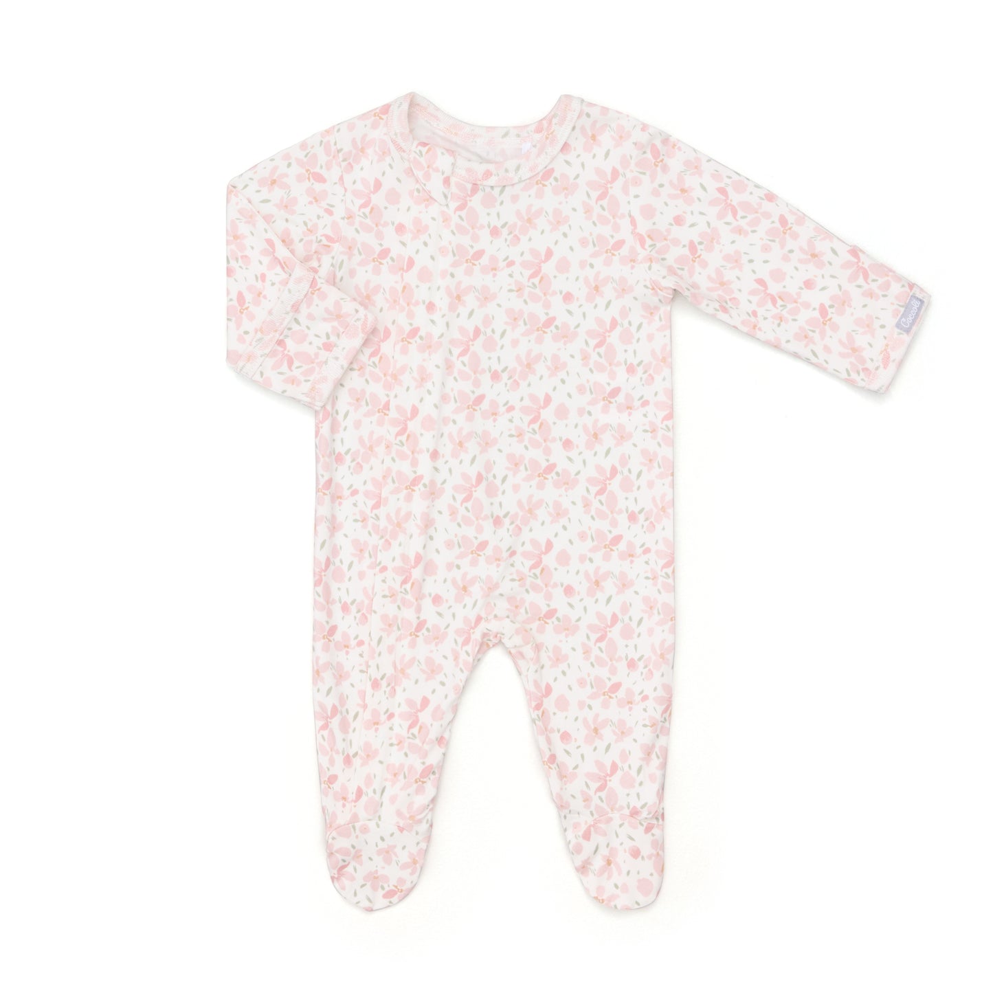 Floral on Cream Modal Zip Footie