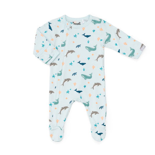 Ocean Life Modal Zip Footie