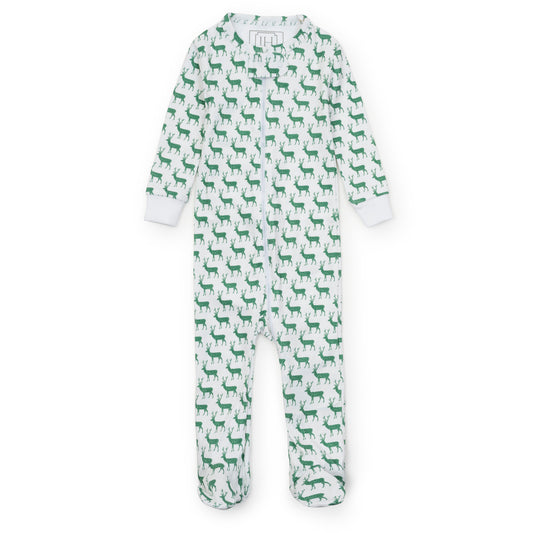 Parker Pima Zip Pajamas - Woodland Deer
