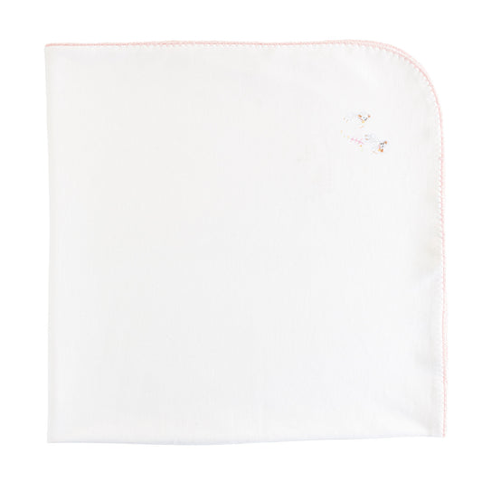 Embroidered Baby Lambs Pima Receiving Blanket
