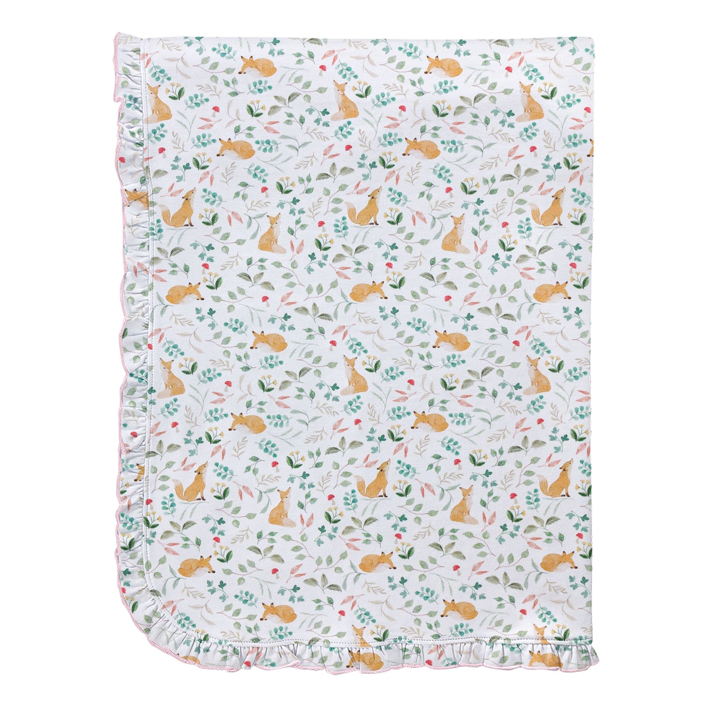 Forest Botany Ruffle Pima Baby Blanket