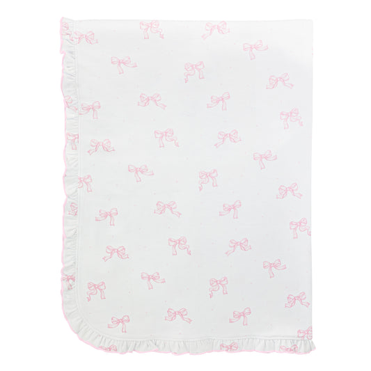 Pretty Bows Ruffle Pima Blanket