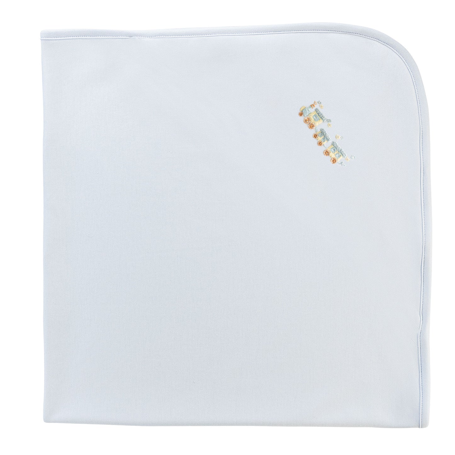 Little Train Embroidered Pima Blanket