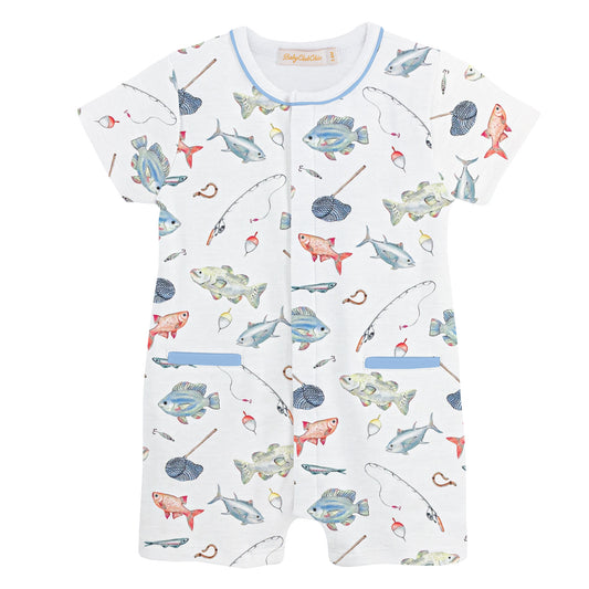 Fishing Day Pima Pocket Romper