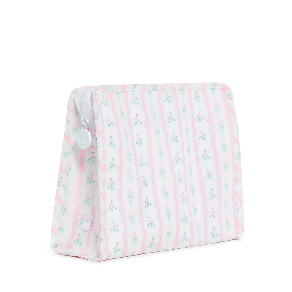 Ribbon Floral Roadie Large Zip Pouch