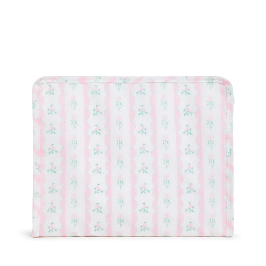 Ribbon Floral Roadie Large Zip Pouch