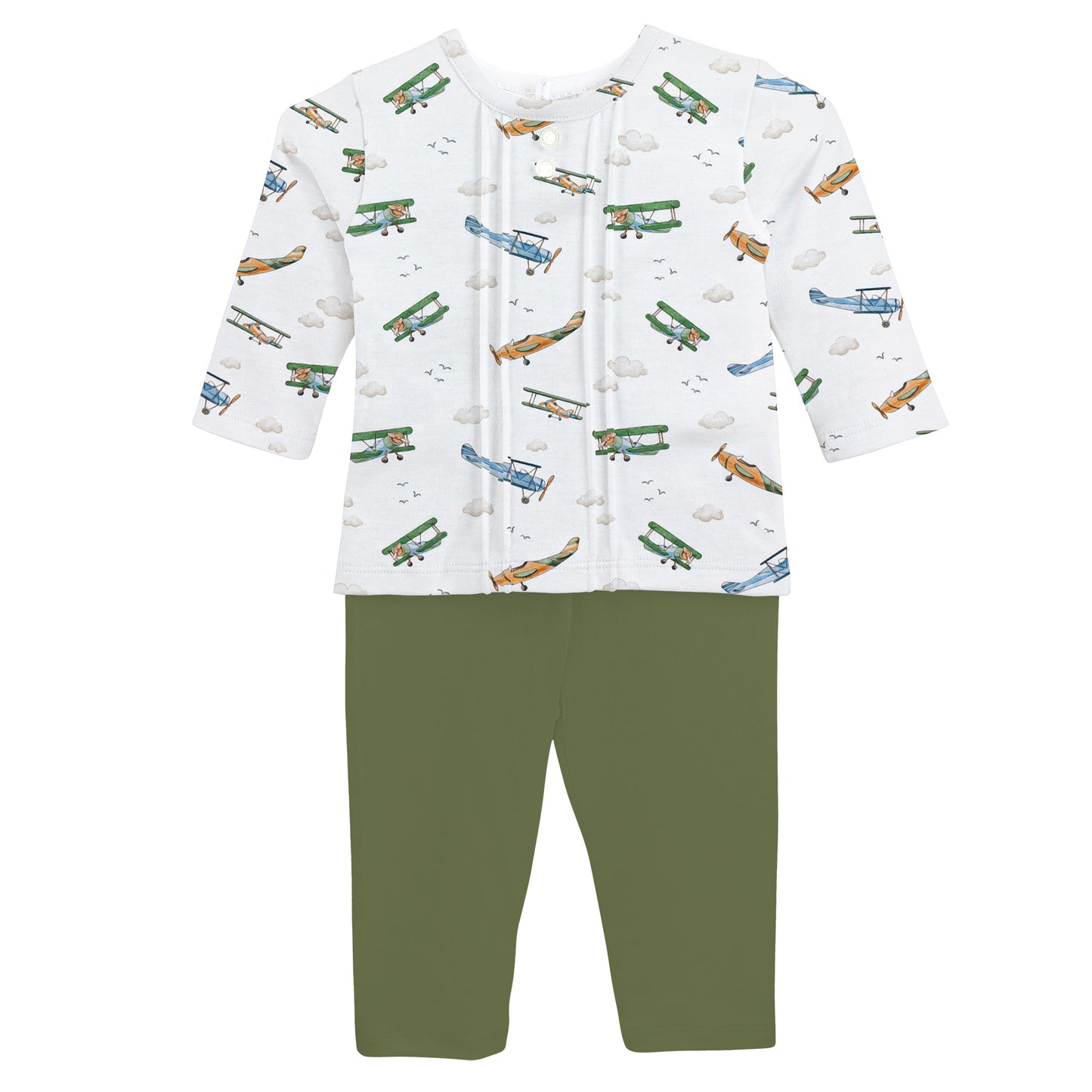 Vintage Airplanes Pima Shirt/Pant Set