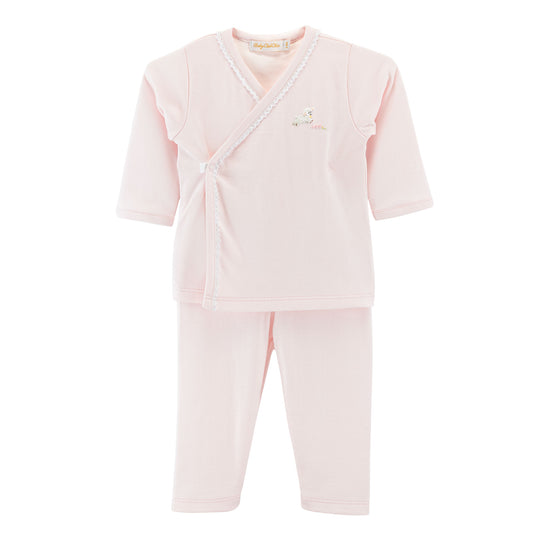 Baby Lambs Embroidered Cross Pima Shirt/Pant Set
