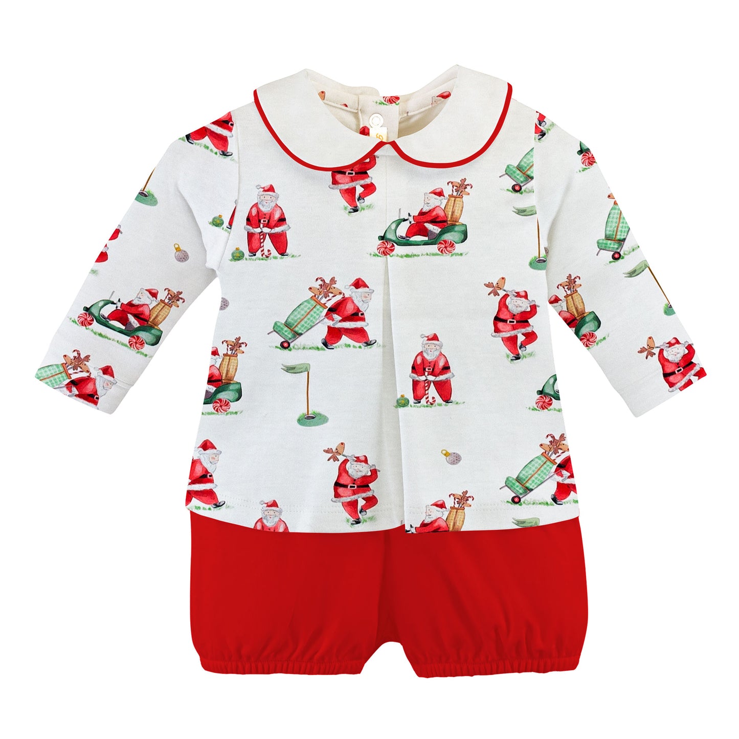 Santa Golf Pima Shirt & Bloomer Set