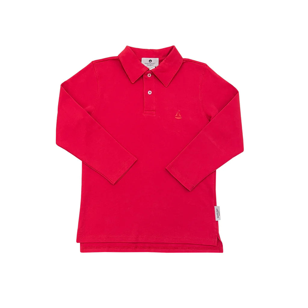 Set Sail Pima Polo Shirt - Royal Red