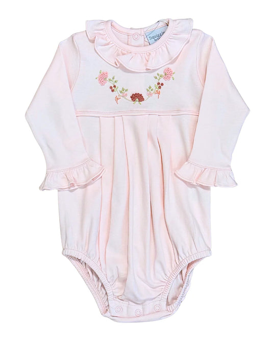 Pretty Flowers Embroidered Pima Ruffle Bubble