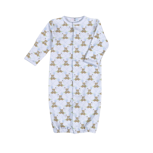 Teddy Bear Blue Pima Converter Gown